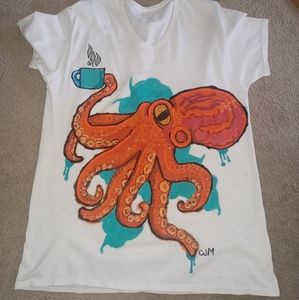 Custom Octopus T Shirt Size Large Mens